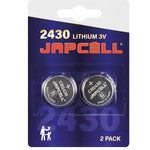 Japcell CR2430 3 V Lithium-Knopfzelle – 2er-Pack
