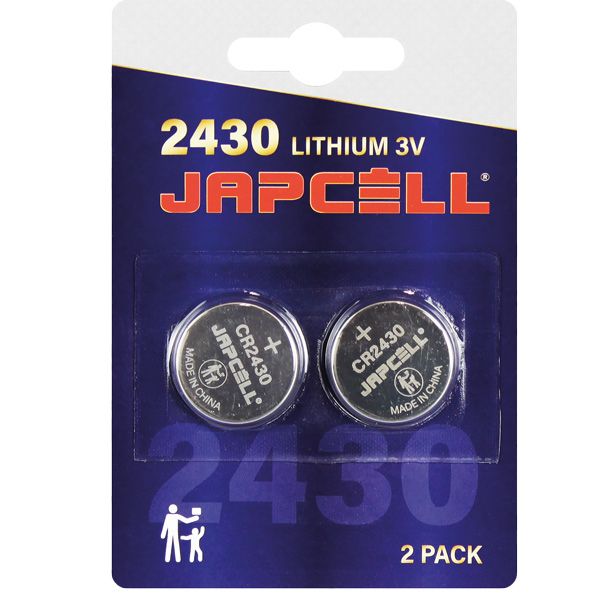 Japcell CR2430 3 V Lithium-Knopfzelle – 2er-Pack