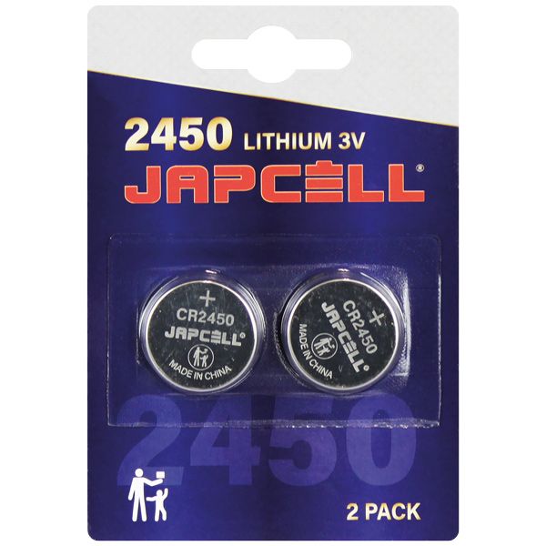 Japcell CR2450 3 V Lithium Knopfzelle – 2er-Pack