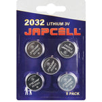 Japcell CR2032 3V Lithiumbatterie – 5er-Pack
