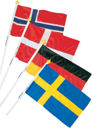 Adela Fassadenflaggensatz Schweden – komplettes Set mit Ausleger