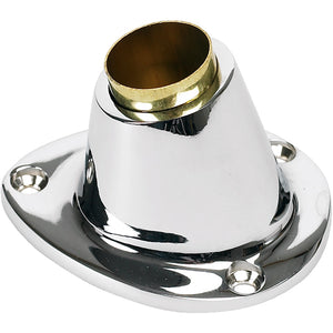 Flaggenstockhalter Aufbaumontage Messing verchromt für Flaggenstock D=25mm