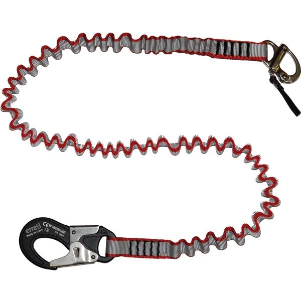 Erreti Elastische Lifeline 25 mm – 2 m mit Sicherheitskarabinern nach ISO 12401