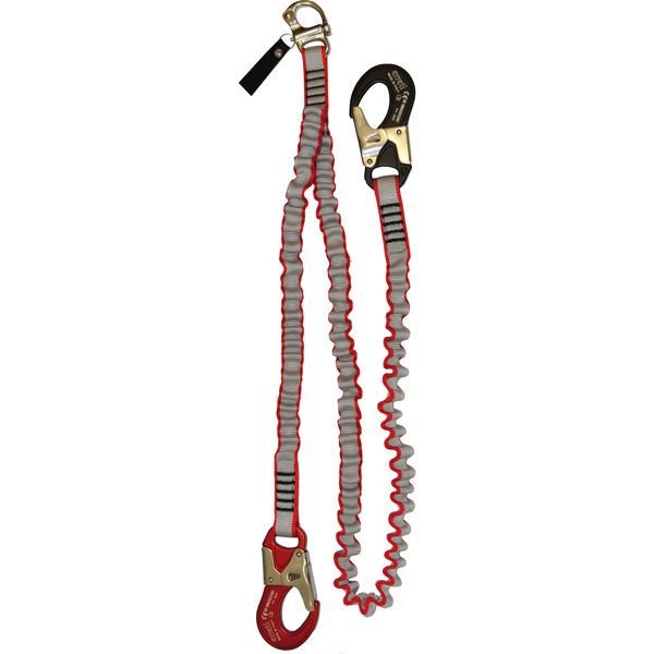 erreti Lifeleine elastisch B=25mm L=2m + 1m mit zwei Aluminium und einem rostfreiem Stahl Sicherheitskarabinerhaken ISO12401