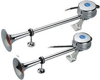 MARCO Trompetenhorn  doppelt Messing verchromt 24V 112dB L=500mm