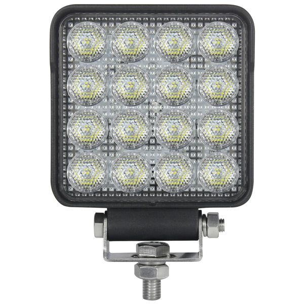 1852 Decksscheinwerfer Aluminiumgehäuse Flood 60° 10-30V 16 LED 2.08A/12V 1.04A/24V B=108mm H=108mm T=48mm