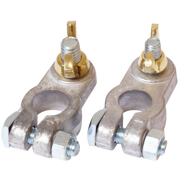 Batteriepolklemmen mit Flügelmutter - Satz (Plus 8mm / Minus 6mm)