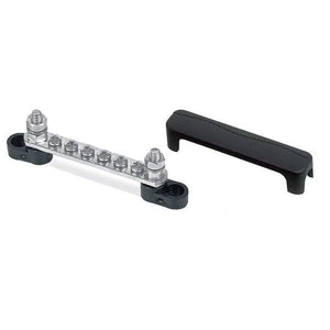 BEP Sammelstützpunkt Eingang 2xM6 Ausgang 6xM4 max 48V DC 100A L= 117mm mit Abdeckkappe schwarz