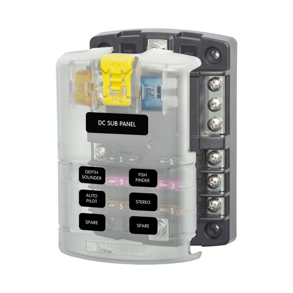 Blue Sea Sicherungshalter für 6 Flachstiftsicherungen max 30A