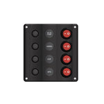 Elektropaneel Wave mit 4 Schaltern und Automatiksicherungen