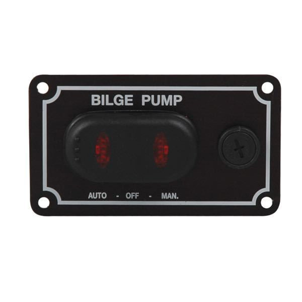 Schalttafel für Bilgepumpen mit LED-Kontrollleuchte wasserdicht waagerechte Montage