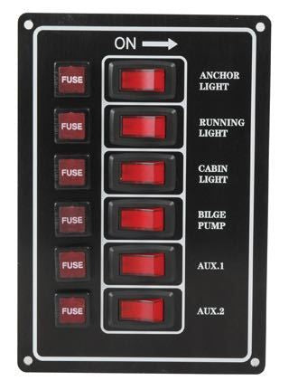 Elektropaneel 6 Schalter / Sicherungen vertikale Montage