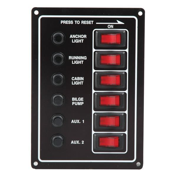 Gotthardt Elektropaneel – 6 Schalter mit Thermo-Sicherungen