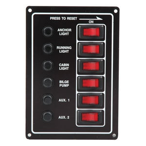 Elektropaneel 6 Schalter mit Thermo-Sicherungen vertikale Montage