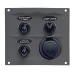 BEP Schalttafel mit 3 Schaltern und 12V Steckdose max 16A