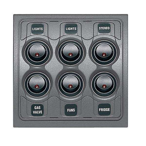 BEP Schalttafel mit 6 Schaltern und ATC-Sicherungen – 12 V
