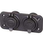 1852 USB-Steckdose wasserdicht – 12 V Panel mit Doppel-USB und Zigarettenanzünder