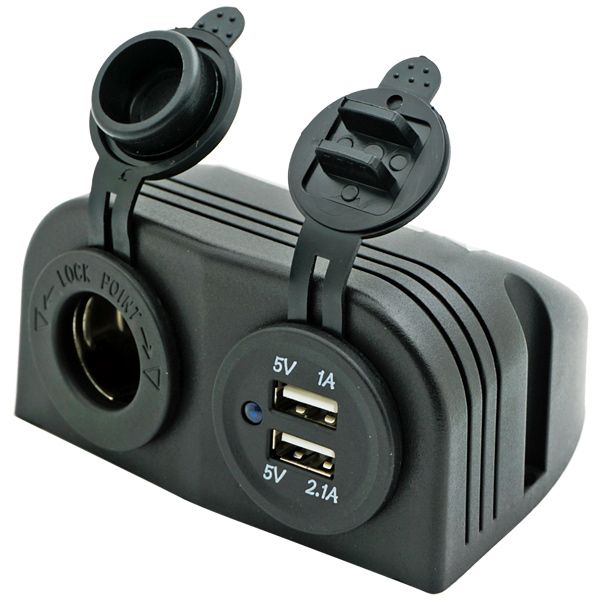 1852 Kombisteckdose – Zigarettenanzünder 12/24 V + USB-A 5 V 2