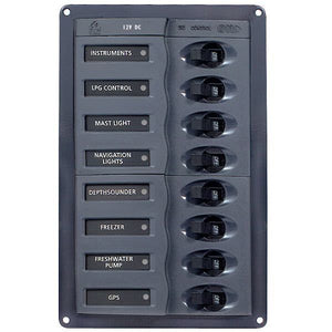 BEP Schalttafel mit 8 Schaltern und Automatiksicherungen