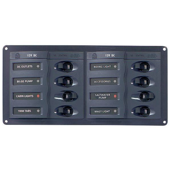 BEP Schalttafel mit 8 Schaltern und Automatiksicherungen H=115mm B= 238mm T=65mm