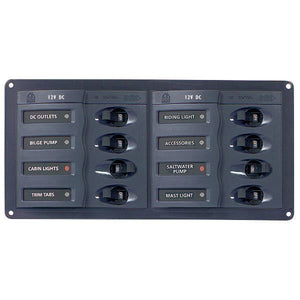 BEP Schalttafel mit 8 Schaltern und Automatiksicherungen H=115mm B= 238mm T=65mm