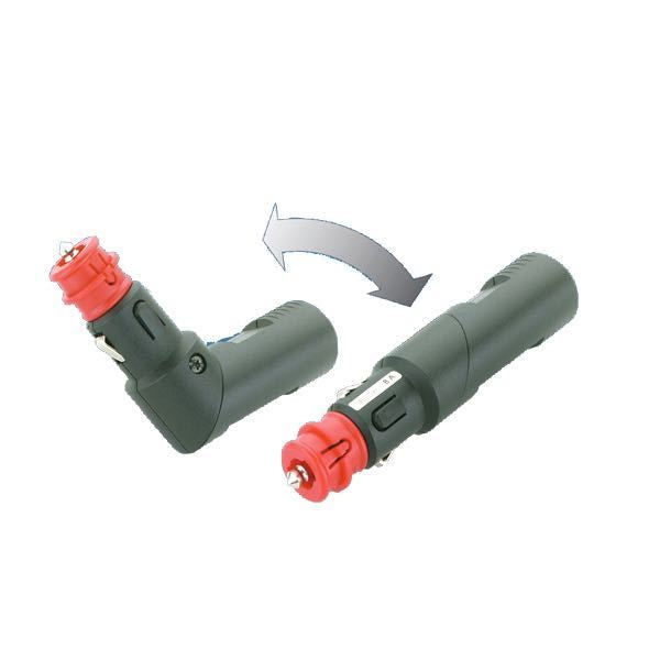 Universalstecker 12/24V 8A mit Sicherung 90Grad knickbar