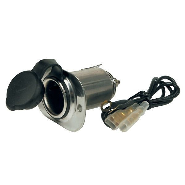 Steckdose für Zigarettenanzünder rostfreier Stahl zum Einbau mit rechteckigen Montageflansch