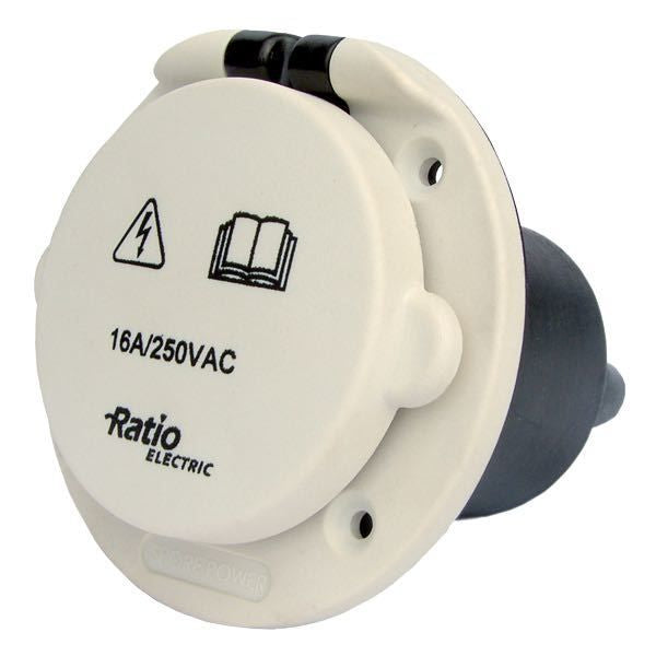 Landanschluss mit Deckel Kunststoff