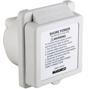 Marinco Landstromanschluss Kunststoff mit Easy-Lock-System (wasserdicht IP56) rechteckig