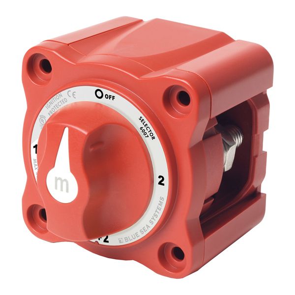 Blue Sea Batterieschalter für 2 Batterien An1/An2/An1+2/Aus max 32V 300A Anschluss M10