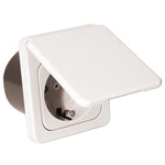 Crusader 230V Steckdose mit Abdeckkappe zum Einbau weiss