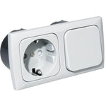 Crusader 230V Schalter mit Steckdose zum Einbau weiss