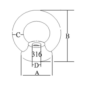 Augmutter DIN 582 rostfreier Stahl AISI 316