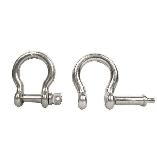 1852 geschweifter Schäkel rostfreier Stahl mit unverlierbarem Bolzen