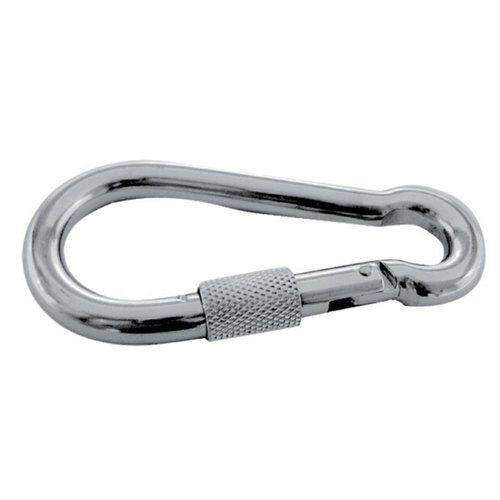 1852 Karabiner mit Schraubverschluss – rostfreier Edelstahlhaken 120 × 11 mm