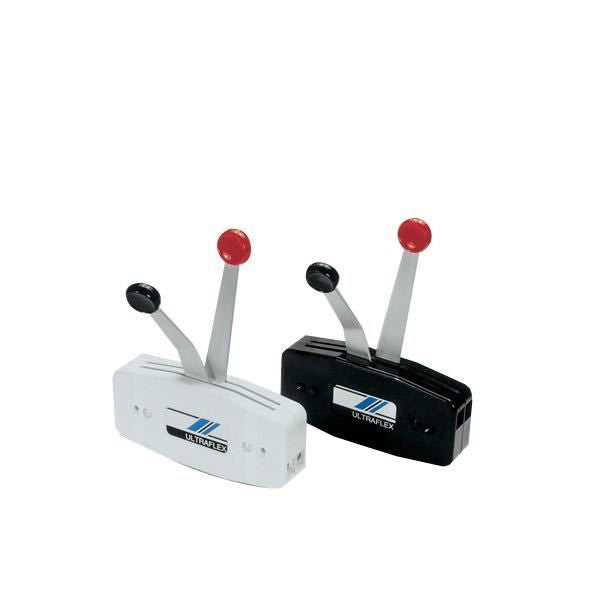 Ultraflex Zweihebelschaltung B47 Aluminium weiss für Seitenmontage