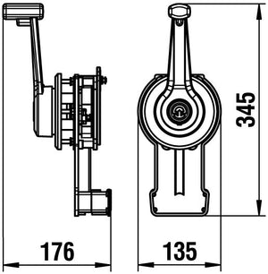 Ultraflex Einhebelschaltung B95 rostfreier Stahl/Kunststoff weiss für Seitenmontage für Schaltung und Gas mit Leerlaufstellung
