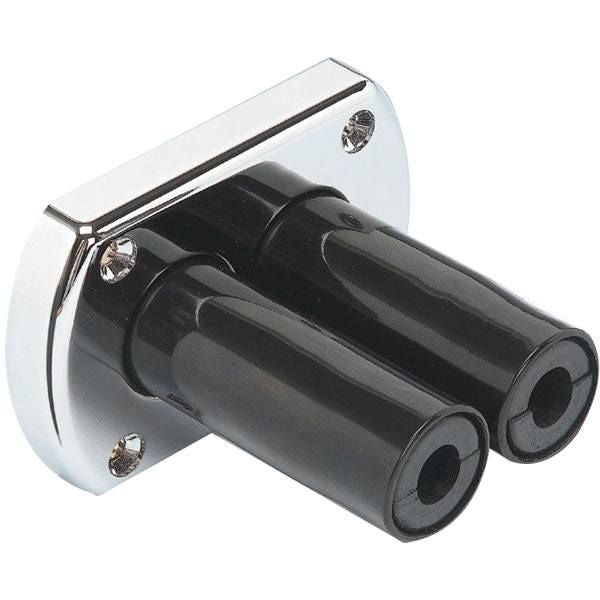 Ultraflex Schlauchschutz für 2 Hydraulikschläuche schwarz mit verchromten Flansch