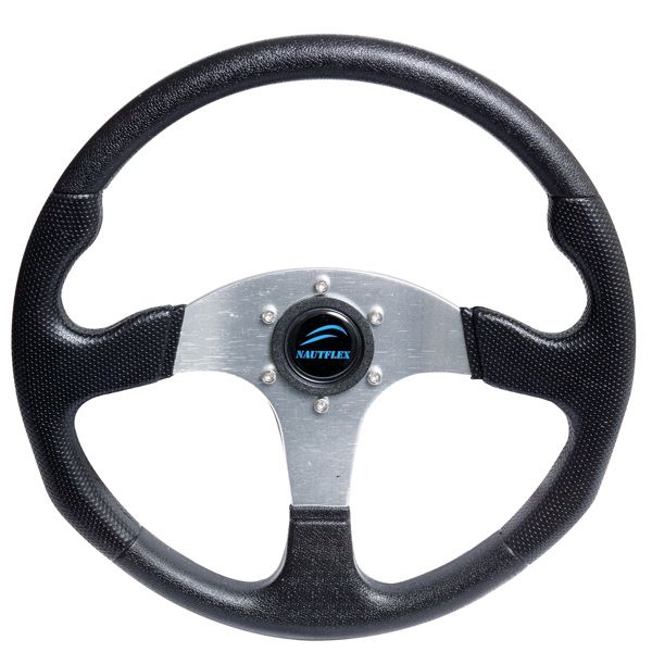 Steuerrad Aluminium schwarz mit Nabe 3/4 D=343mm