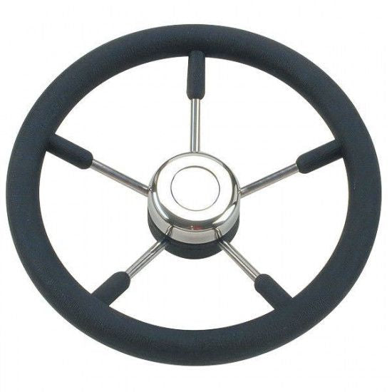 Savoretti Steuerrad Stahl mit schwarzem Softgrip-Ring – Ø 350 mm