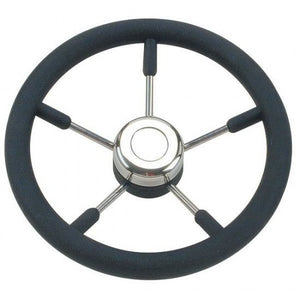 Savoretti Steuerrad Stahl mit schwarzem Softgrip-Ring – Ø 350 mm