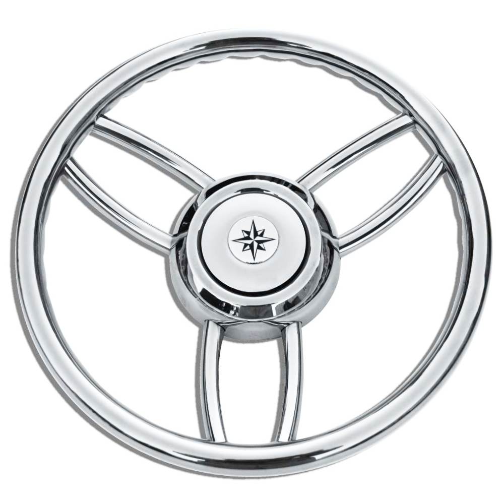 Savoretti Steuerrad 35 cm – polierte Edelstahl-Speichen