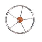 Ultraflex Steuerrad – polierter Edelstahl mit Teak-Zierknopf