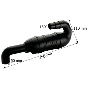 Auspuff Schwanenhals Kunststoff 90°/180 für Schlauch ID=40/45/50mm