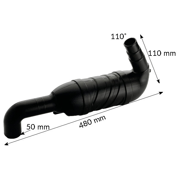 Auspuff Schwanenhals Kunststoff 90°/110° für Schlauch ID=40/45/50mm