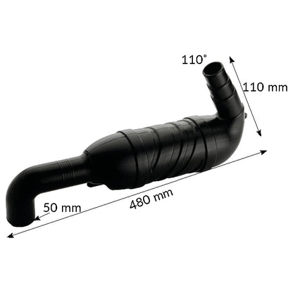 Auspuff Schwanenhals Kunststoff 90°/110° für Schlauch ID=40/45/50mm