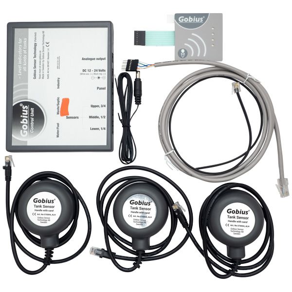 Gobius 4 Ultraschall-Tankmonitor – 3 Sensoren für Fäkalientank mit LED-Anzeige