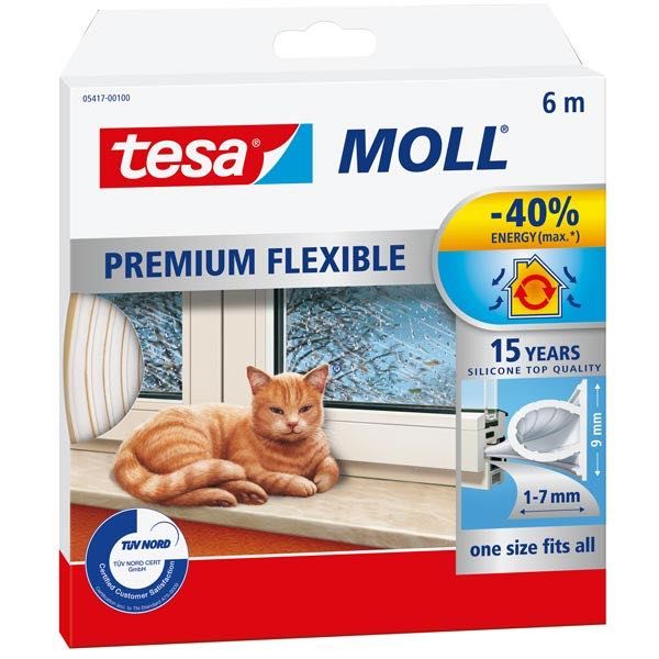 Tesa Dichtungsstreifen Silikon B=9mm L=6m weiss