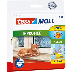 Tesa Dichtungsstreifen E-Profil B=4x9mm L=6m weiss