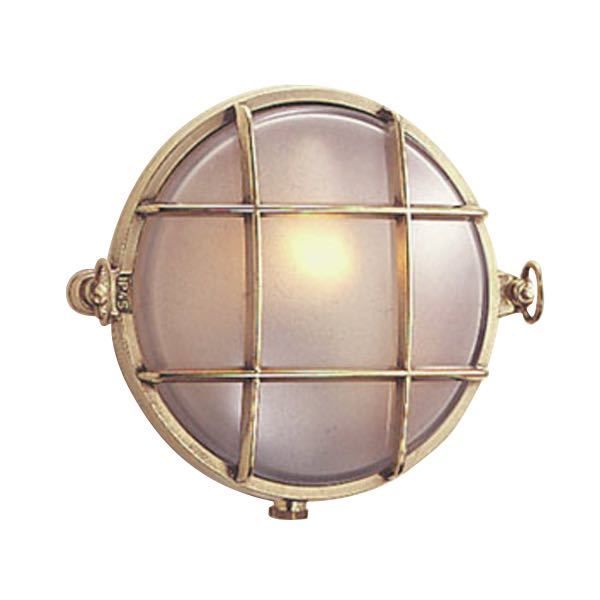 Foresti Schottlampe Messing – maritime Wandleuchte mit mattem Glas